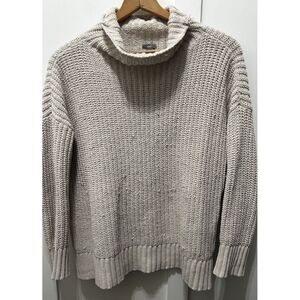 Aerie Cream Chunky‎ Knit Oversized Chunky Knit Cowl neck Sweater Medium Cozy